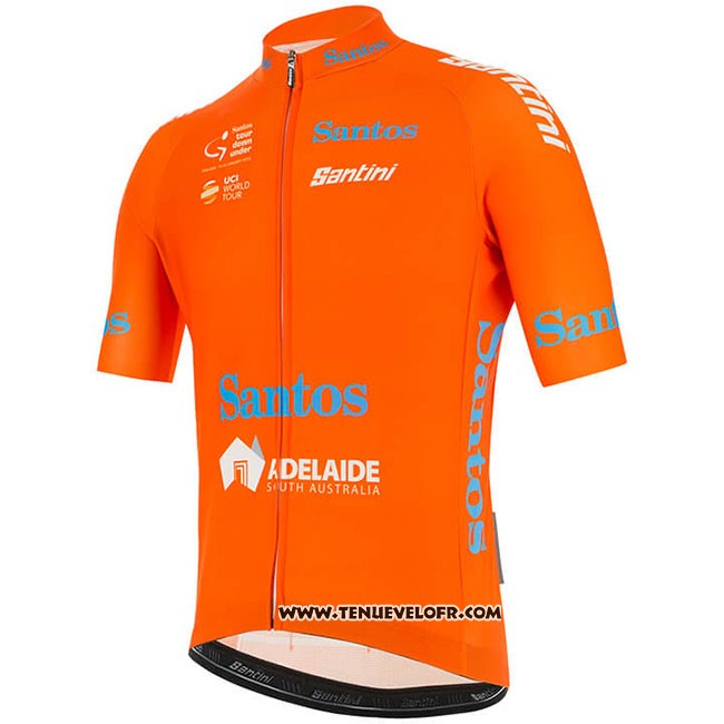 2019 Maillot Ciclismo Tour Down Under Ochre Orange Manches Courtes et Cuissard
